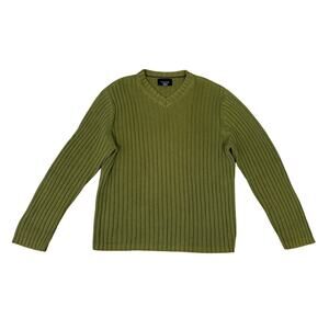 Express V Neck Ribbed Cotton Knit Pullover Sweater US Mens XXL Plus